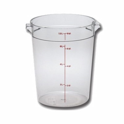 Cambro 12-Qt Round Storage Container, Natural White