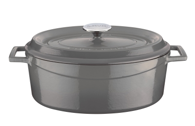 SlowCook Cast iron grey oval Casserole - compatible with oven and