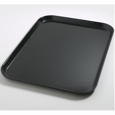 DINEX Onyx Fiberglass Flat Meal Delivery Tray - 18L x 14W