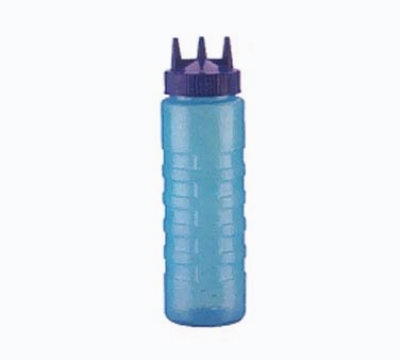 24 oz Clear Plastic Squeeze Bottle with White FLOWCUT Top