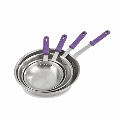 Choice 14 Aluminum Fry Pan with Purple Allergen-Free Silicone Handle