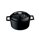 Arcata, Cast Iron Casserole Dish, Round, 3 qt, Black