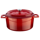 Arcata, Cast Iron Casserole Dish, Round, 4.75 qt, Red