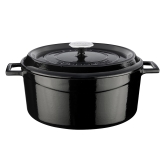 Arcata, Cast Iron Casserole Dish, Round, 7 qt, Black