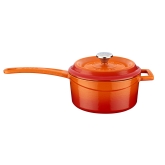 Arcata, Cast Iron Sauce Pan, Round, 1.4 qt, Orange