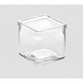 American Metalcraft, Square Jar, Glass, Clear, 6 oz