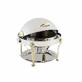 Bon Chef, Elite Round Chafer, 2 gallon, S/S w/Brass Lion Legs