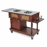 Bon Chef, Flambe Traditional Trolley, 35 1/2" x 19 1/2" x 32"H, S/S/Wood