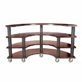 Bon Chef, Half Round Flex Table, 84" x 42" x 34", Walnut Wood