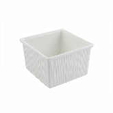 Bon Chef, Square Garnish Bowl, 7 qt, White, Aluminum w/Sandstone