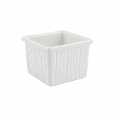 Bon Chef, Square Garnish Bowl, 2 qt, White, Aluminum w/Sandstone