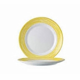 Arcoroc Brush Yellow 7 1/2" dia. Wide Rim Side Plate by Arc Cardinal