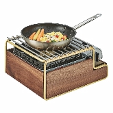 CAL-MIL, Butane Stove, 14 1/4" x 12 3/4" x 7 1/4", Brass Frame, Mid-Century, Heating Plate Not Included
