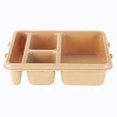 Cambro, Meal Delivery Camwear Tray, 4 Food Compartments, 9" x 11 x 2 1/2", Co-polymer, Tan
