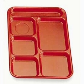 Cambro, Penny Saver School Tray, 10" x 14 1/2", 5 Food Compartments, Cranberry