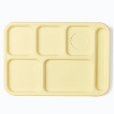 Cambro, Camwear 6-Compartment School Tray, 10" x 14 1/2", Yellow
