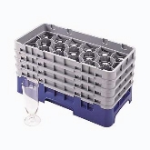 Cambro, Camrack Glass Rack, w/ 5 Extenders, Half Size, 17 Compartments, 10 1/8" Max. H, Cranberry