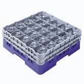 Cambro Camrack Glass Rack, w/ 6 Extenders, 25 Compartments, 3 1/2" Max. dia., 12 5/8" Max. H, Beige