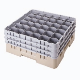 Cambro Camrack Glass Rack, w/ 3 Extenders, 36 Compartments, 2 7/8" Max. dia., 7 3/4" Max. H, Cranberry
