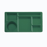 Cambro, Camwear 6-Compartment Tray, 8 3/4" x 15", Sherwood Green, Polycarbonate