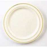 Emi Yoshi, Salad Plate, Glimmerware, Bone/Gold, Polystyrene, 7"