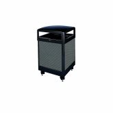 Rubbermaid Dimension Trash Receptacle, 48 gallon, Side Opening, sq, Outdoor, Black Anthracite