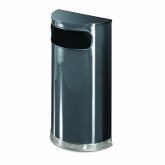 Rubbermaid, European Series Indoor Receptacle, 9 gallon, 9" L x 18" W x 32" H, Anthracite w/ Chrome