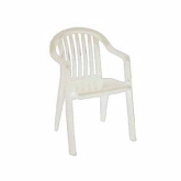 Grosfillex, Miami Lowback Stacking Armchair, White