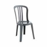 Grosfillex, Miami Bistro Sidechair, UV Resistant Resin, Charcoal