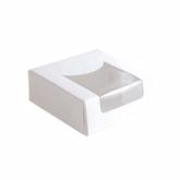 PacknWood, Pastry Window Box, White, Paper, 3.94" x 3.94" x 1.57"