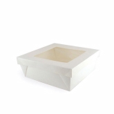 PacknWood, Square Box With Window, Kray, White, Paper, 118.30 oz