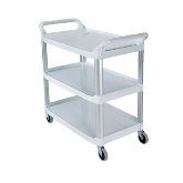 Open Sided Utility Cart, Three-Shelf, Black | Rubbermaid