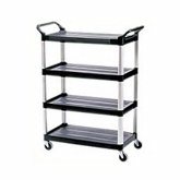 Rubbermaid Xtra Utility Cart, Four Shelves, Open Sided, 4 Swivel Casters