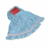 Rubbermaid Swinger Loop Wet Mop, Large, 4 Ply Cottonsynthetic Blend, 1" Headband, Blue