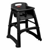 Rubbermaid, Sturdy Chair Youth Seat w/out Wheels, Safety Harness w/ Release Mechanism, Black