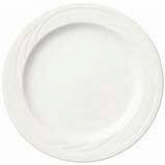 Syracuse, Medium Rim Flat Plate, 10 1/2", Elan, White Royal Rideau