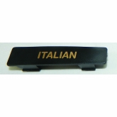 TableCraft, Name Tag, "Italian", Option, Black w/Orange Print