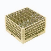 Vollrath Rack-Master Dishwasher Stock Rack, Glass/Stem, 36 Comp., w/4 Extenders, Handles, Beige