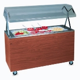 Vollrath, Portable Refrigerated Cold Pan w/Cherry Woodgrain Wrapper, 60" x 24" x 57", Open Storage Base