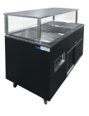 Vollrath, Portable Refrigerated Cafeteria Unit w/Black Wrapper, 60" x 24" x 57", Storage w/Doors, 4 Pan