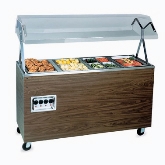 Vollrath, Portable 4 Well Hot Food Station, w/Walnut Wood and Lights, 60" x 24" x 57"