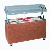 Vollrath, Portable Refrigerated Cold Pan, Walnut Woodgrain, w/Lights, 46" x 24" x 57", Storage w/Doors