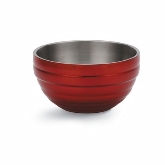 Vollrath, Round Double Wall Serving Bowl, 10.1 qt, S/S, w/Metallic Dazzle Red Color Finish
